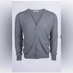 Peter Christian Italian Fine Merino Wool Gray Cardigan Sweater